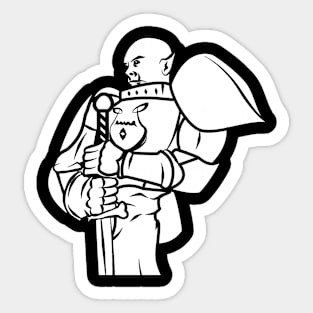 Orc Knight (White): A Fantasy Design Sticker